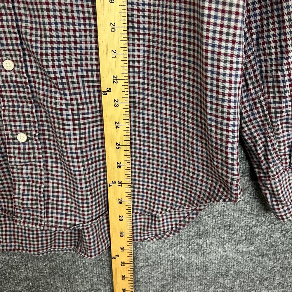 Gitman Bros Vintage Button Down Shirt Mens Large Red Blue Gingham Excellent USA - Picture 5 of 8